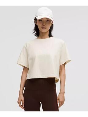 Lululemon All Yours Ivory Cropped T-Shirt Size 6